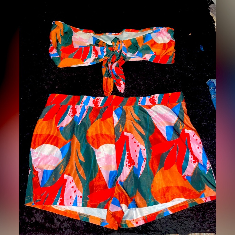Two piece short set plus size 3X